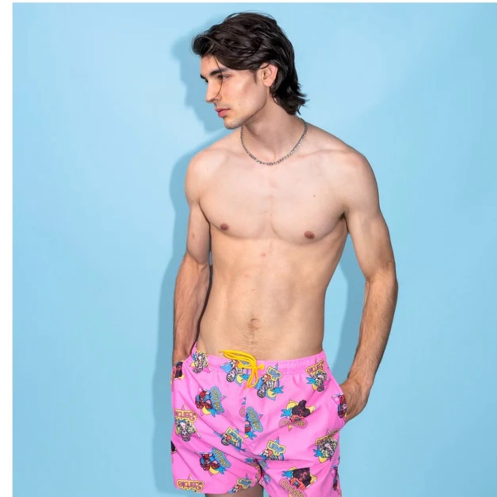 Cakeworthy Barbie California Dream pink swim shorts NWT 3XL